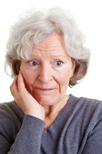 Embarrassed Old Woman