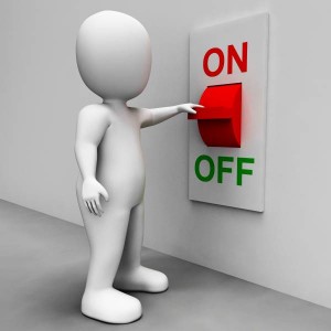 On Off Switch Shows Energy Supply And Electrician