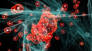 particles abstract glass stands molecules_oncology news australia