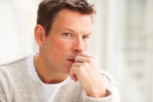 worried man prostate cancer